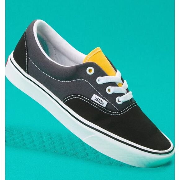 VANS Womens Tri-Tone Shoes US 5 Black Gray Yellow ComfyCush Era Unisex NWOB - Picture 1 of 12